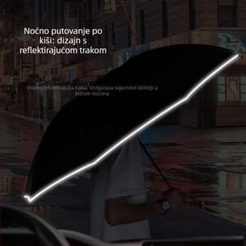 Automatski obrnuti kišobran za auto, 10 rebara (UPF50+; poliester navlaka; čelični okvir; silikonska drška)
