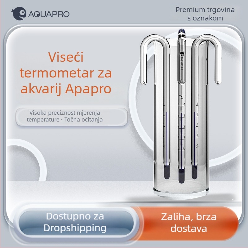 Akvarijski termometar - stakleni, mjeri temperaturu vode, za akvarije, visoka preciznost