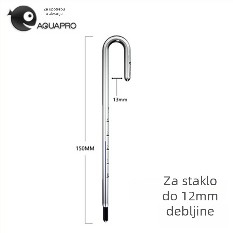 Akvarijski termometar - stakleni, mjeri temperaturu vode, za akvarije, visoka preciznost