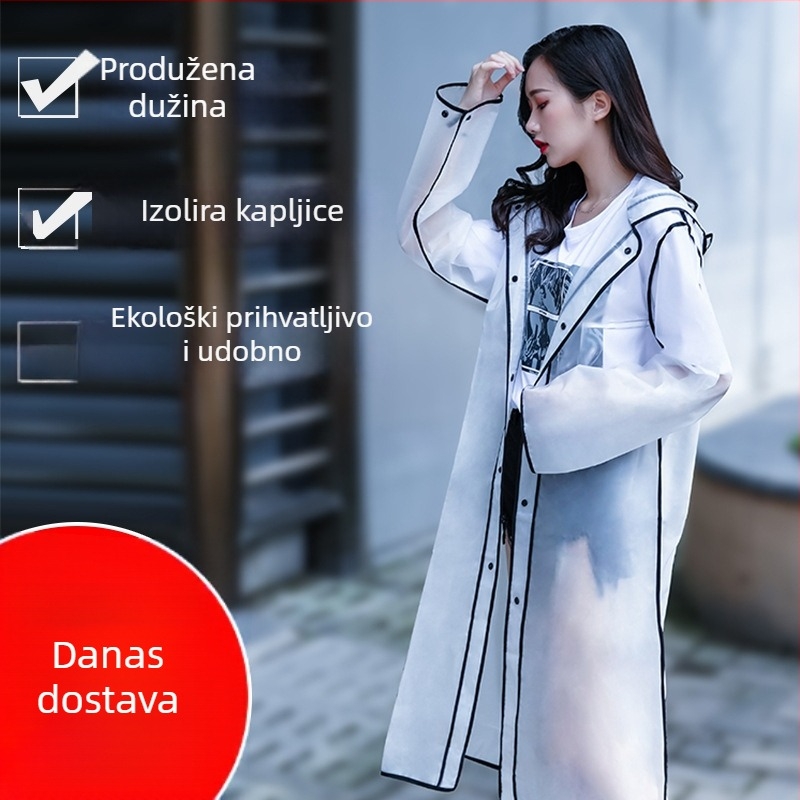 PONCHO za kišu od EVA za odrasle, mogućnost ispisa logotipa, vodootporni EVA sloj, težina 370 g