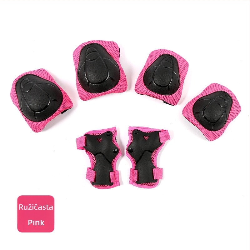 Dječji set zaštite za rolanje: koljena, laktovi i zapešća, 6-djelni set, materijal od pjene