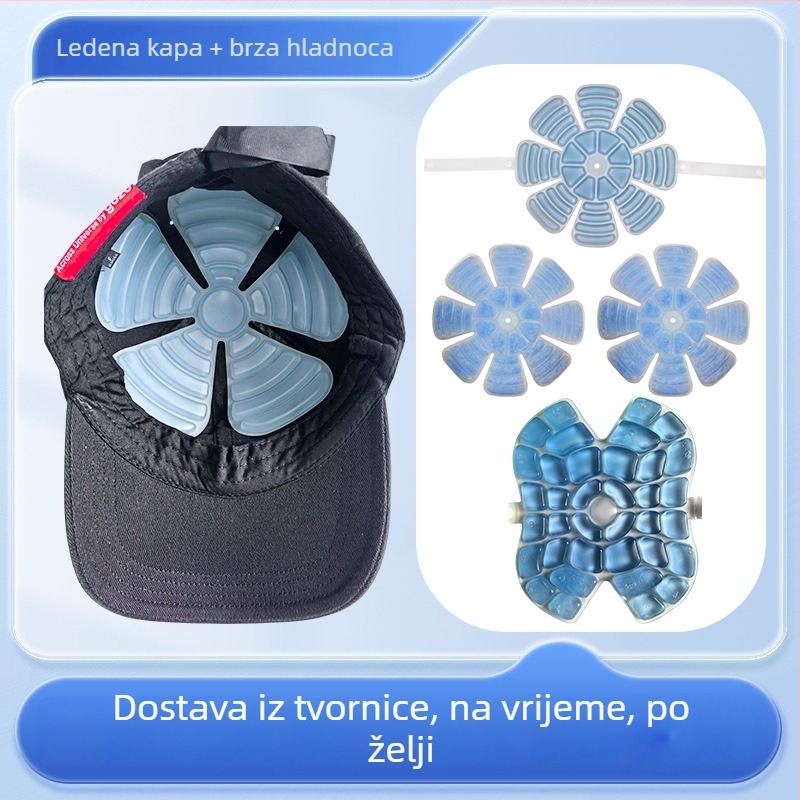 Ledena podložka za šešir: TPU tkanina, PCM hlađenje punjenje, jednostavan stil, težina 100 g (TPU, PCM, 100 g)