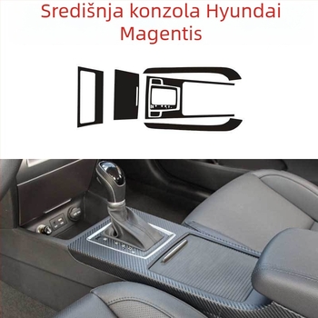 PVC karbonska vlakna unutarnje dekorativne naljepnice za mjenjač, središnju konzolu i vrata – s ljepilom na stražnjoj strani