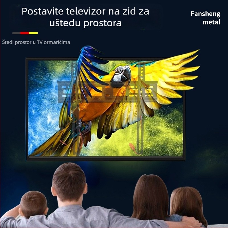 Integrirani zidni nosač za TV, okretni teleskopni nosač, od željeza, model C3-T, za Smart TV