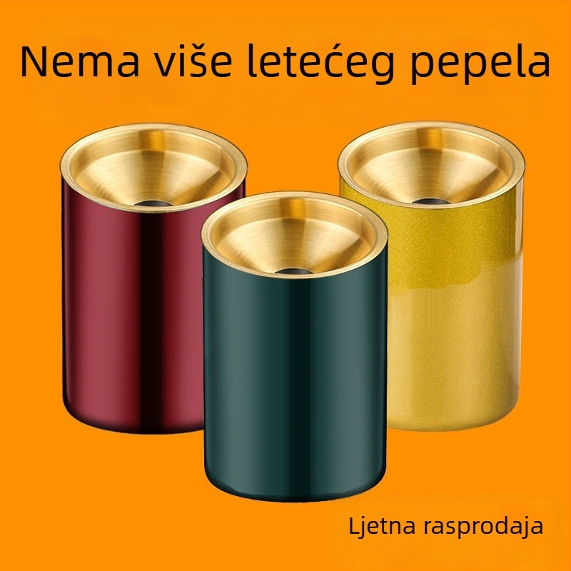 Nerđajući čelični pepelnjak s poklopcem – nordijski minimalistički dizajn, pogodan za dom, ured i automobil; višekratno korištenje, pogodan kao poklon