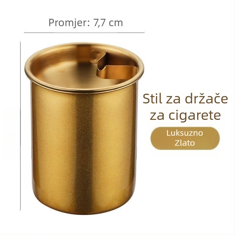 Nerđajući čelični pepelnjak s poklopcem – nordijski minimalistički dizajn, pogodan za dom, ured i automobil; višekratno korištenje, pogodan kao poklon