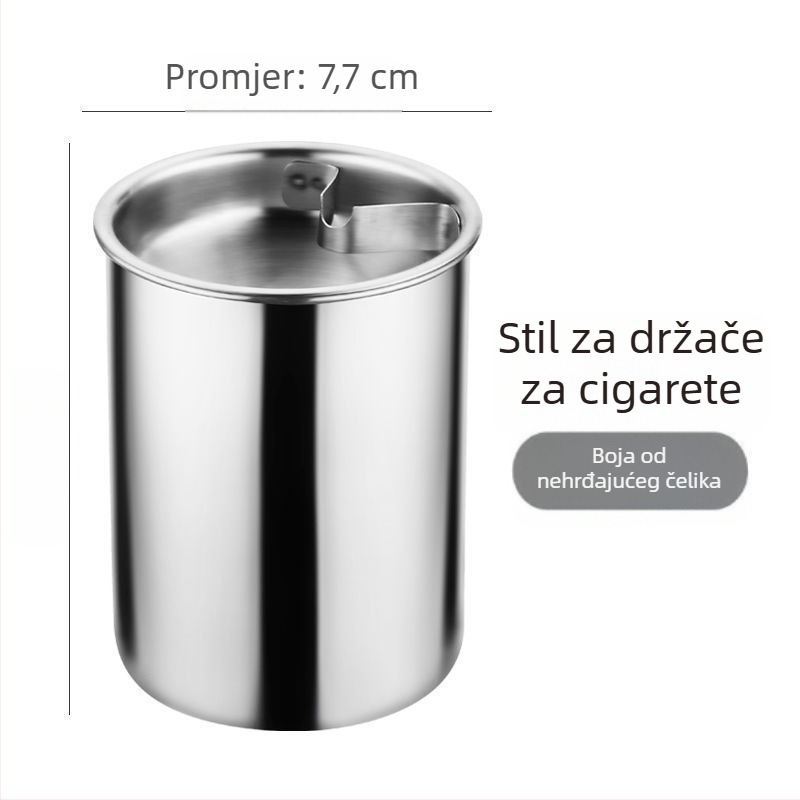 Nerđajući čelični pepelnjak s poklopcem – nordijski minimalistički dizajn, pogodan za dom, ured i automobil; višekratno korištenje, pogodan kao poklon