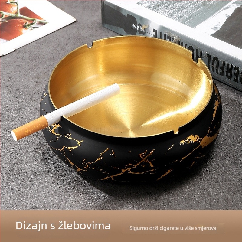 Mosazna pepeljara s prostorom za pohranu, stolna dekoracija u kineskom stilu, otporna na pad, mogućnost prilagodbe logotipa