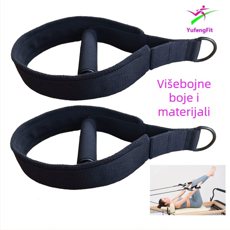 Dvostruki Pilates krug s trakama za stopalo, gležanj, potkoljenicu, zglob i dršku za jogu i fitness - Brand: yufengfit - Materijal: poliester, najlon, polarni fleece - Kategorija: joga pomagala
