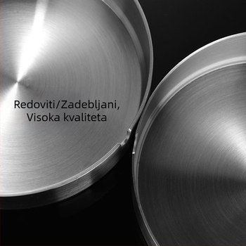 Nehrđajući čelični pepelnik, velik okrugli, debeli, mogućnost tiskanja logotipa