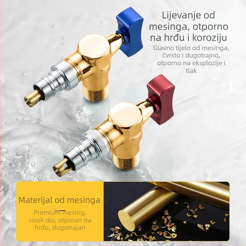 Bakarni ventili: Ball Valve, Angle Valve, Triangle Valve za slavinu i ulaz vode u bojler — Model CJ, radni tlak 1.2 MPa, unutarnji promjer 4 točke, montaža na površinu, materijal bakar