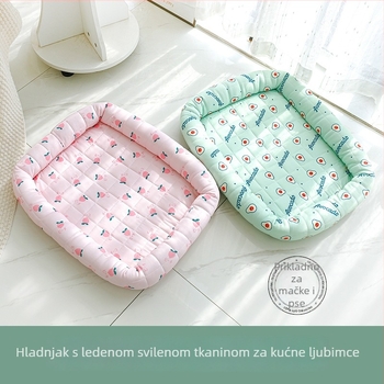 Hlađenje madraca za mačku — Ice Silk, ljetno gnijezdo, platnena spavaća podloga