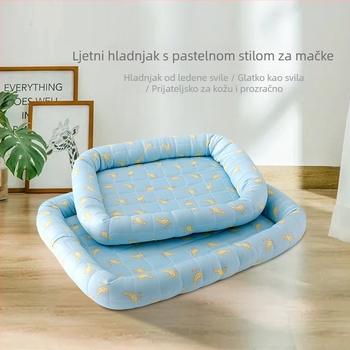 Hlađenje madraca za mačku — Ice Silk, ljetno gnijezdo, platnena spavaća podloga