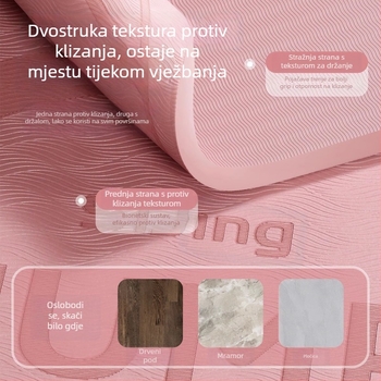 TPE joga podloga, 2 kg, protuklizna, apsorpcija udara i zvučno izolirana, za unutarnji trening