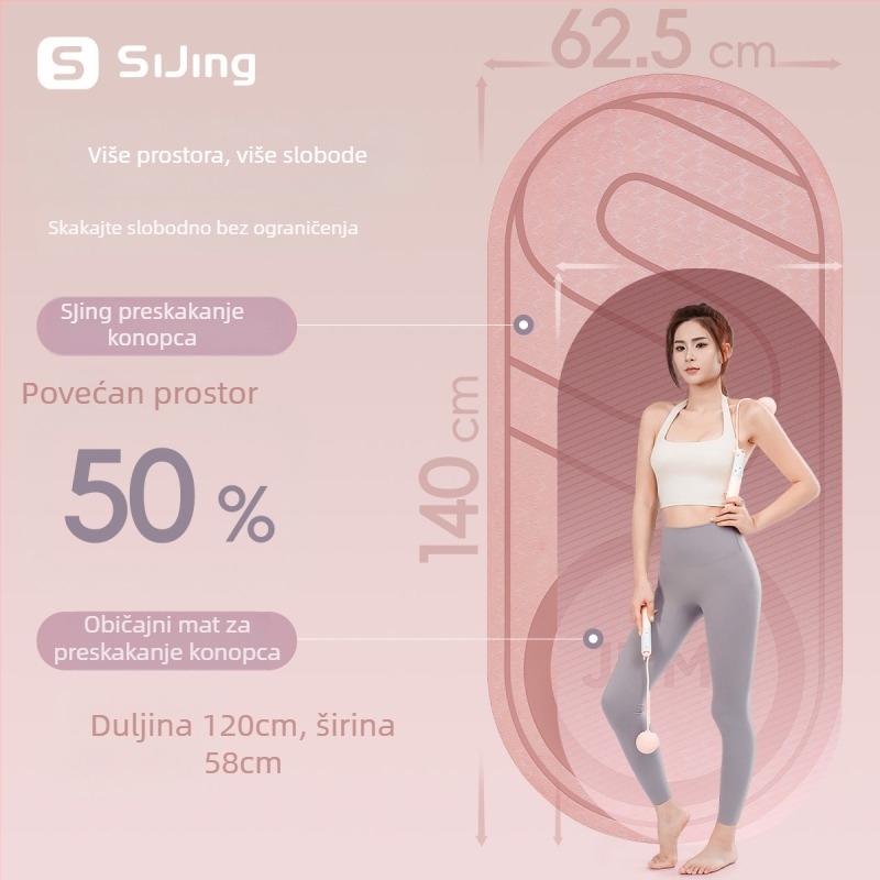 TPE joga podloga, 2 kg, protuklizna, apsorpcija udara i zvučno izolirana, za unutarnji trening