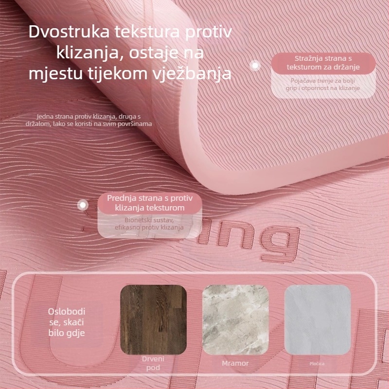 TPE joga podloga, 2 kg, protuklizna, apsorpcija udara i zvučno izolirana, za unutarnji trening