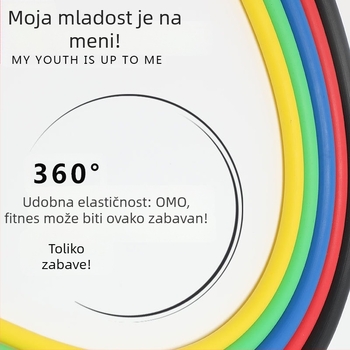 Yoga otporni štap s rasteznom trakom i trenerom leđa, ABS, Xiqiao, 5-razinski uzorak
