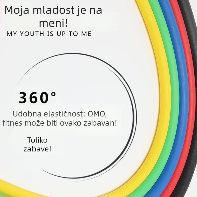 Yoga otporni štap s rasteznom trakom i trenerom leđa, ABS, Xiqiao, 5-razinski uzorak