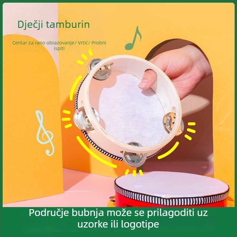 Omair drveni tamburin za djecu (4–6 godina), Orff profesionalni udaraljka, Podrijetlo Yanshi, Henan, Unisex
