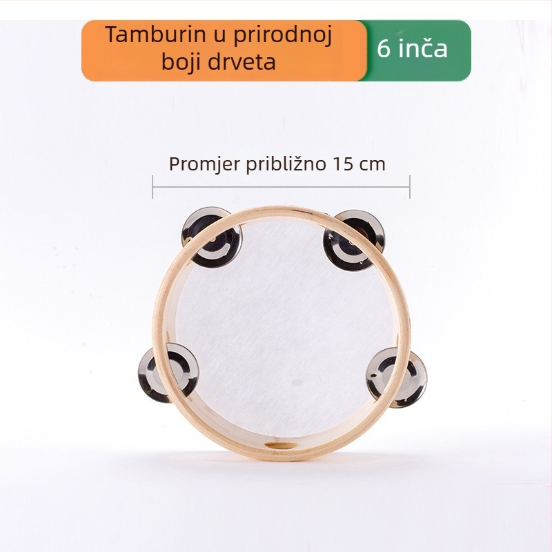 Omair drveni tamburin za djecu (4–6 godina), Orff profesionalni udaraljka, Podrijetlo Yanshi, Henan, Unisex