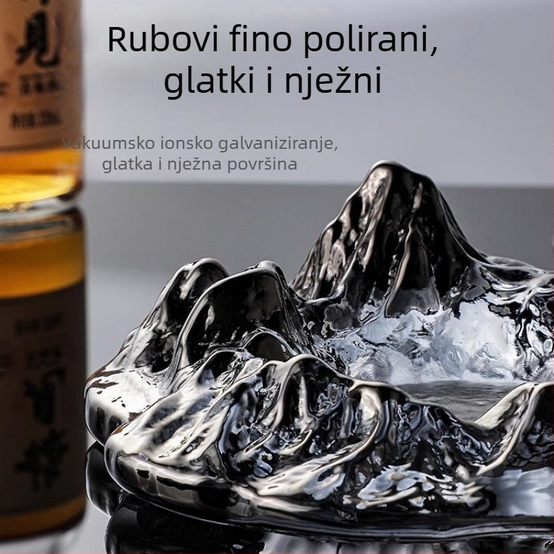 Stakleni pepelnjak za ured i dom – kreativan dizajn, luksuzan stil za dnevni boravak, inspiriran ledenim brijegom