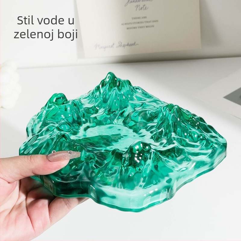 Stakleni pepelnjak za ured i dom – kreativan dizajn, luksuzan stil za dnevni boravak, inspiriran ledenim brijegom