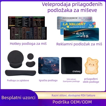 Dvoslojna podloga za miša s toplinskim prijenosom, prirodna guma, protivklizna, tisk logotipa, OEM prilagodba