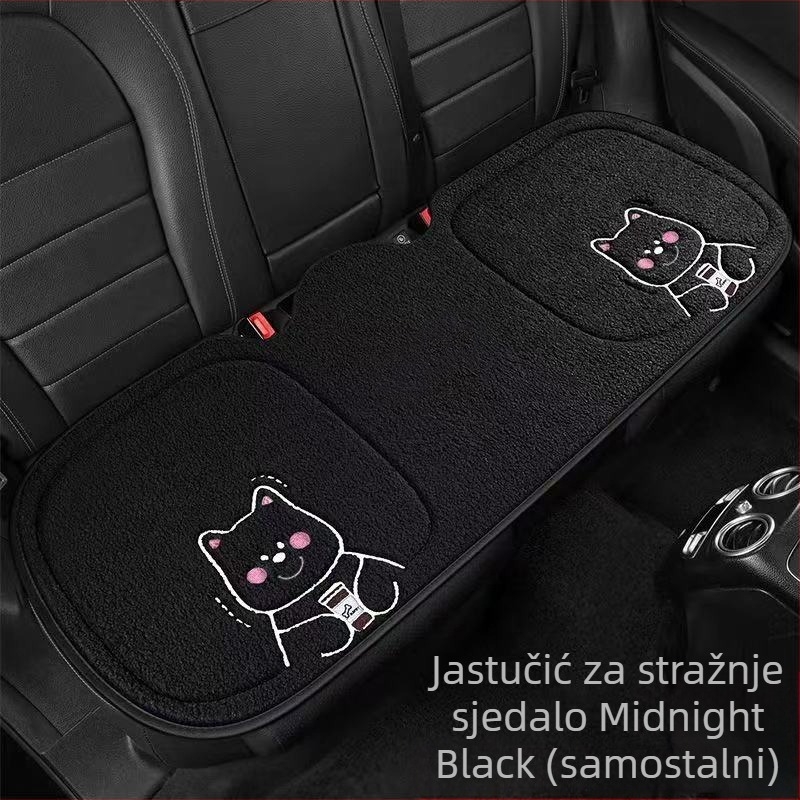 Trodijelni set jastučića za sjedala automobila – univerzalan za sve sezone, laneni navlaka za sjedalo, polupokrivački jastučić i sladak zimski jastučić za auto