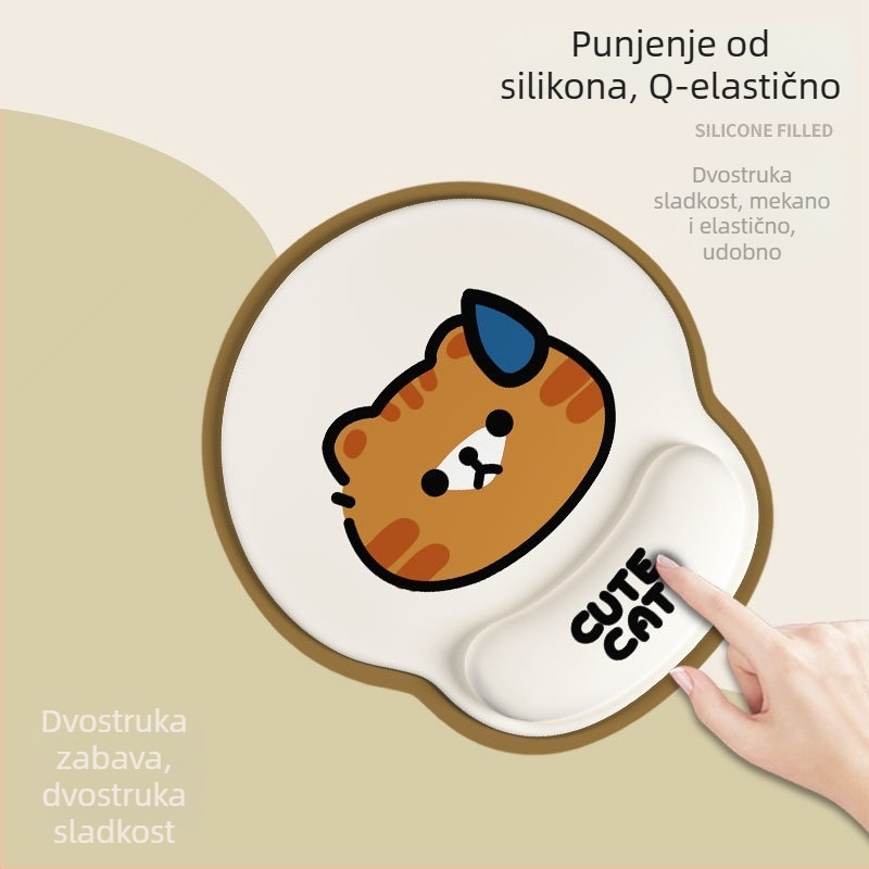 Mala podloga za miš s podrškom za zglob, gumena, jednostrana, s tiskanim logom.