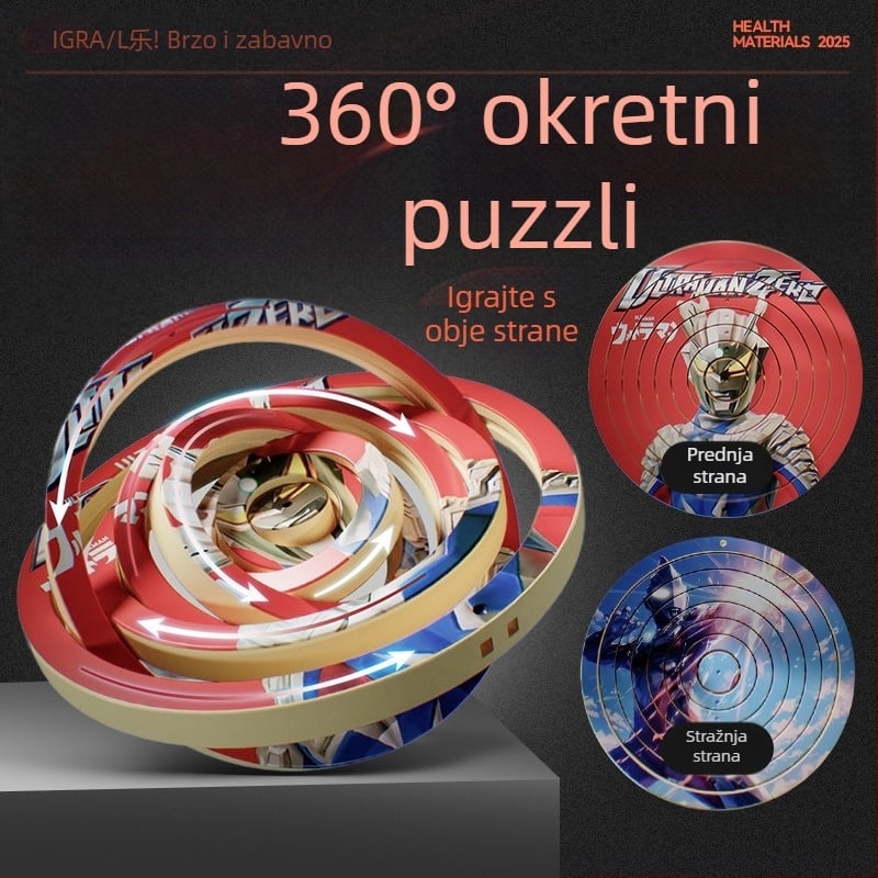 3D puzzle s rotacijom od 360° | plastična edukativna igračka za djecu 4–6 godina, 160 komada
