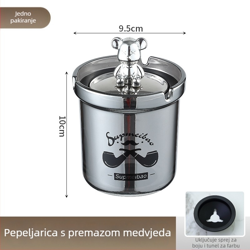 Stakleni pepeljara s dizajnom funnel za stol, višenamjenski dekorativni komad u modernom minimalističkom stilu