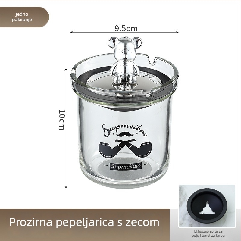 Stakleni pepeljara s dizajnom funnel za stol, višenamjenski dekorativni komad u modernom minimalističkom stilu