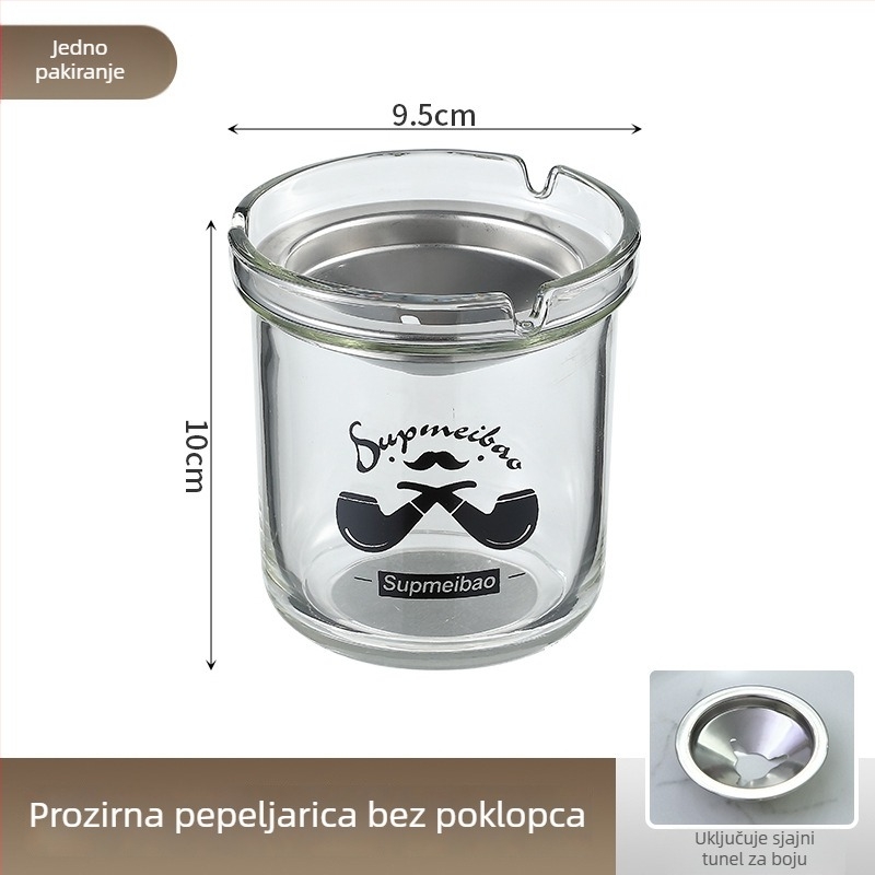 Stakleni pepeljara s dizajnom funnel za stol, višenamjenski dekorativni komad u modernom minimalističkom stilu