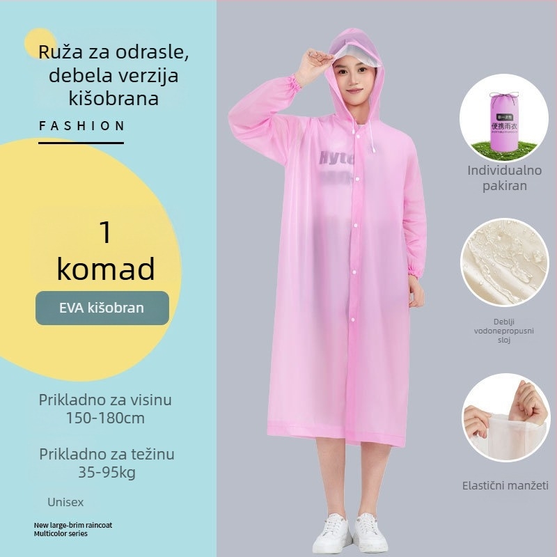 EVA kišobran za planinarenje – dugi pončo od jednog komada, prijenosno, višekratna upotreba, za odrasle