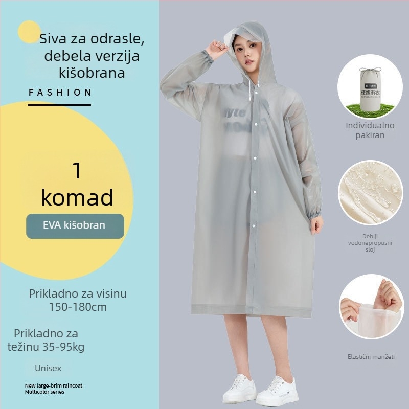 EVA kišobran za planinarenje – dugi pončo od jednog komada, prijenosno, višekratna upotreba, za odrasle