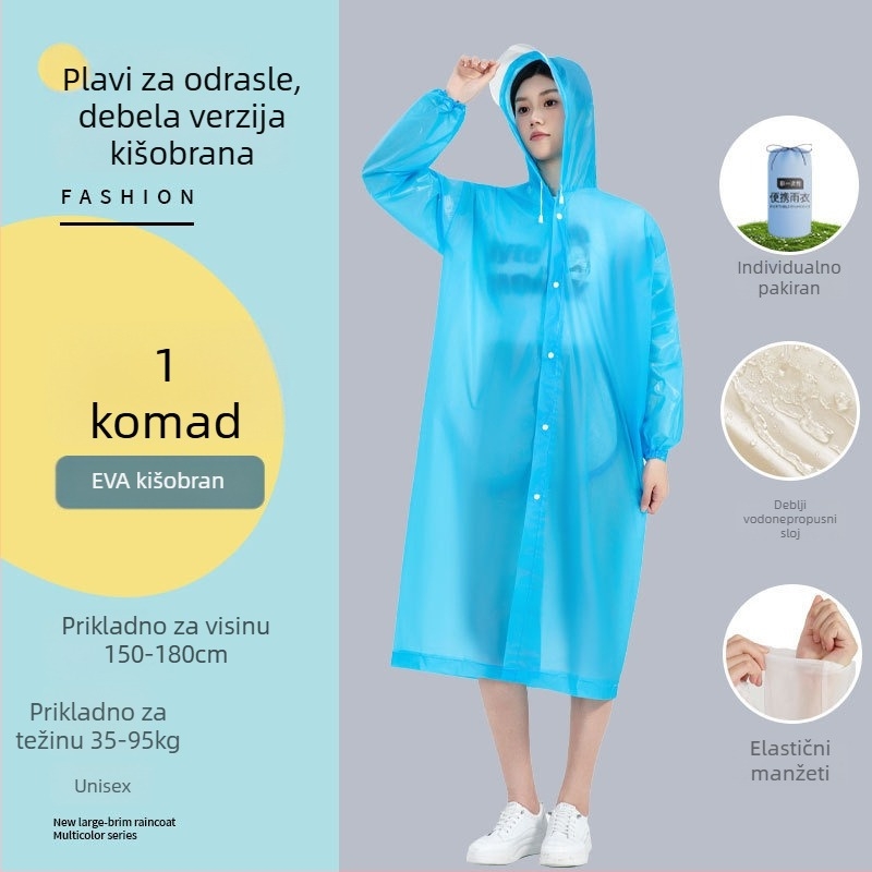 EVA kišobran za planinarenje – dugi pončo od jednog komada, prijenosno, višekratna upotreba, za odrasle