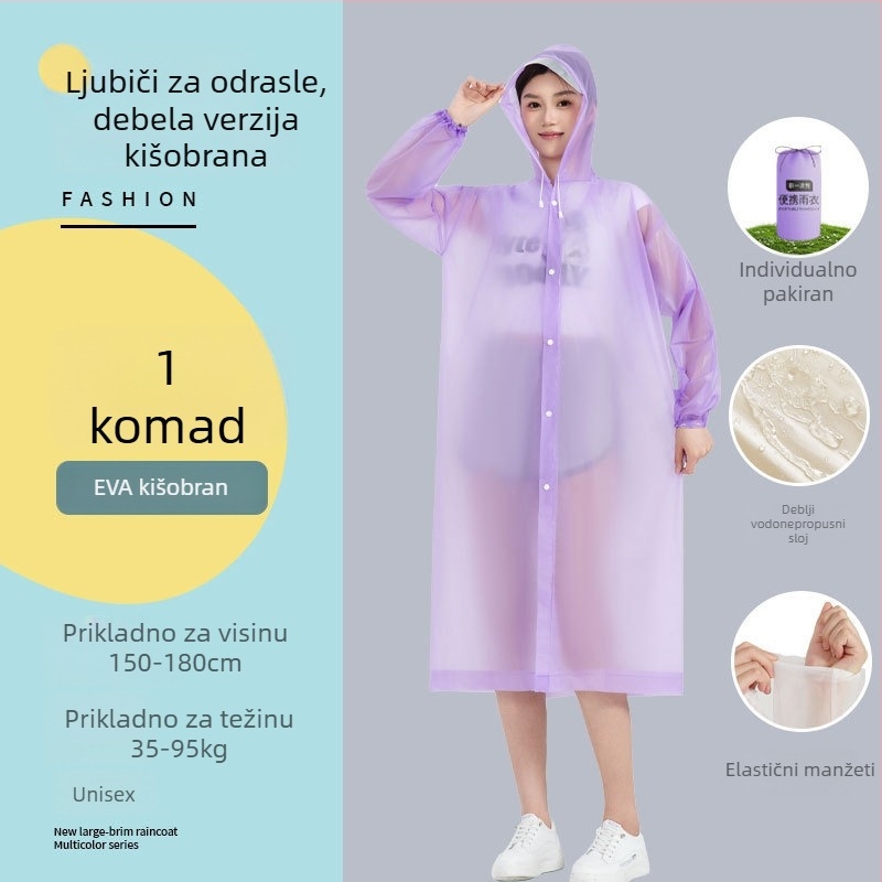 EVA kišobran za planinarenje – dugi pončo od jednog komada, prijenosno, višekratna upotreba, za odrasle