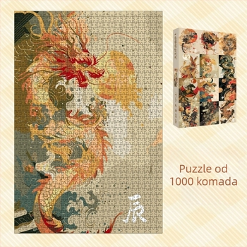 Papirna plošna slagalica, 1000 komada, prepoznavanje kineskog zodijaka, edukativna igra, kineska kultura, prilagodljive crteže
