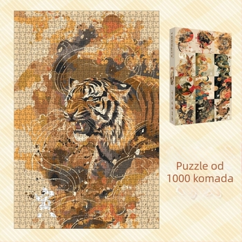 Papirna plošna slagalica, 1000 komada, prepoznavanje kineskog zodijaka, edukativna igra, kineska kultura, prilagodljive crteže