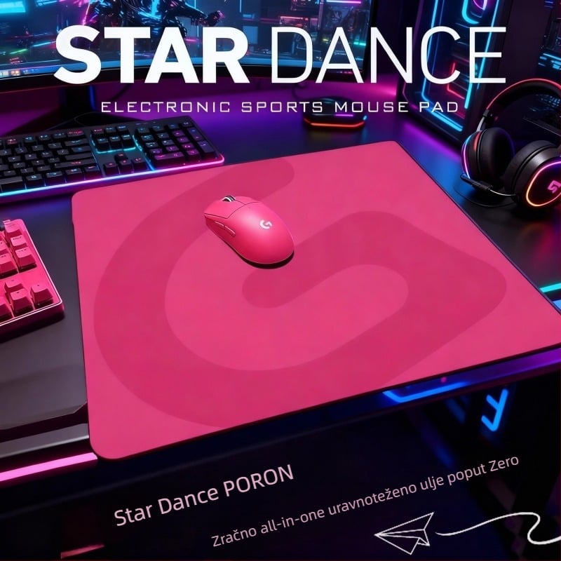 Gaming podloga za miš na stolu, gumirana površina, jednostrana, podrška zglobu, izrada toplinskim prijenosom
