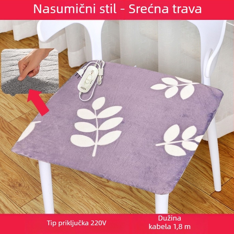 Grijajući jastučić za sjedalo uredskog stolca, gornji materijal od zecje dlake fleece, USB napajanje, dizajn grijanja uloška
