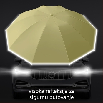 Preokretni sklopivi kišobran s 10 rebara od vlakana, Impact 210T kanopa, UV zaštita UPF50+, poluautomatsko otvaranje, automatsko zatvaranje, s prilagođenim logom