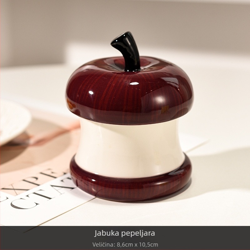 Keramički pepeljara s poklopcem, He youji, crtani stil, jednostavan dizajn, skladištenje