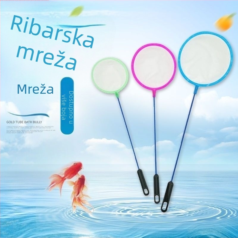 Dječja ribarska mreža, džepna teleskopska mreža, okruglog oblika, za ribe i vodene organizme