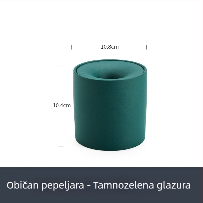 Keramički pepelnjak s poklopcem u obliku lijevka – dekorativni predmet, 60 komada, s tiskanim logom, prilagodljiv, lagani luksuz minimalistički stil