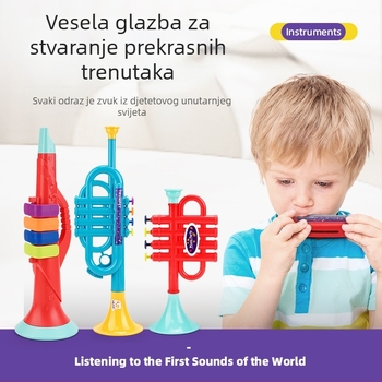 Dječji set glazbenih instrumenata — plastični, inspirirani Orffom, za djecu 4–6 godina, u šarenoj kutiji