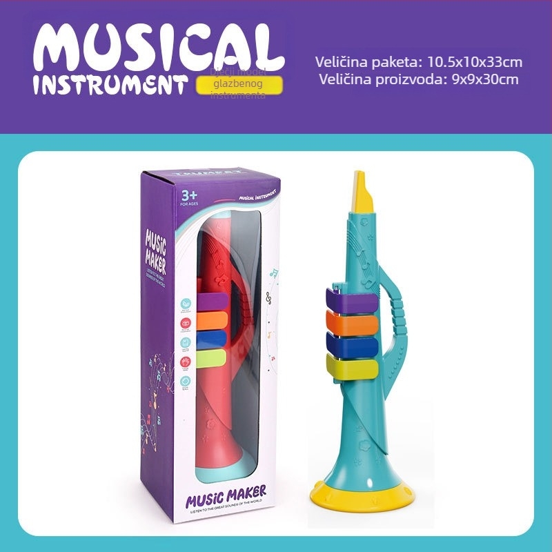 Dječji set glazbenih instrumenata — plastični, inspirirani Orffom, za djecu 4–6 godina, u šarenoj kutiji