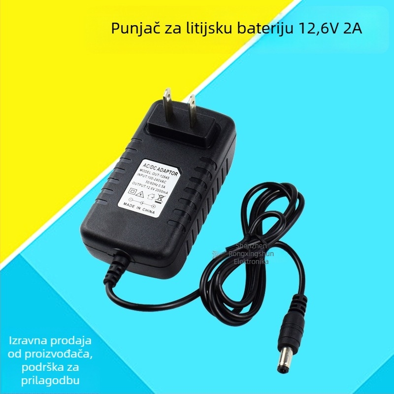 Punjač litijevih baterija za 3S 18650 sklopove (Ulaz 100–240V, Izlaz DC12.6V2A, Struja punjenja 2A)
