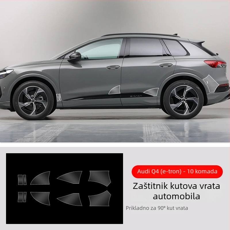 Chiwick TPU prozirni zaštitni film za Audi Q4 e-tron: kutovi prednjih i stražnjih vrata te bočni pragovi karoserije