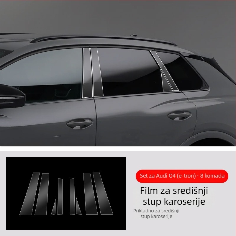 Chiwick TPU prozirni zaštitni film za Audi Q4 e-tron: kutovi prednjih i stražnjih vrata te bočni pragovi karoserije